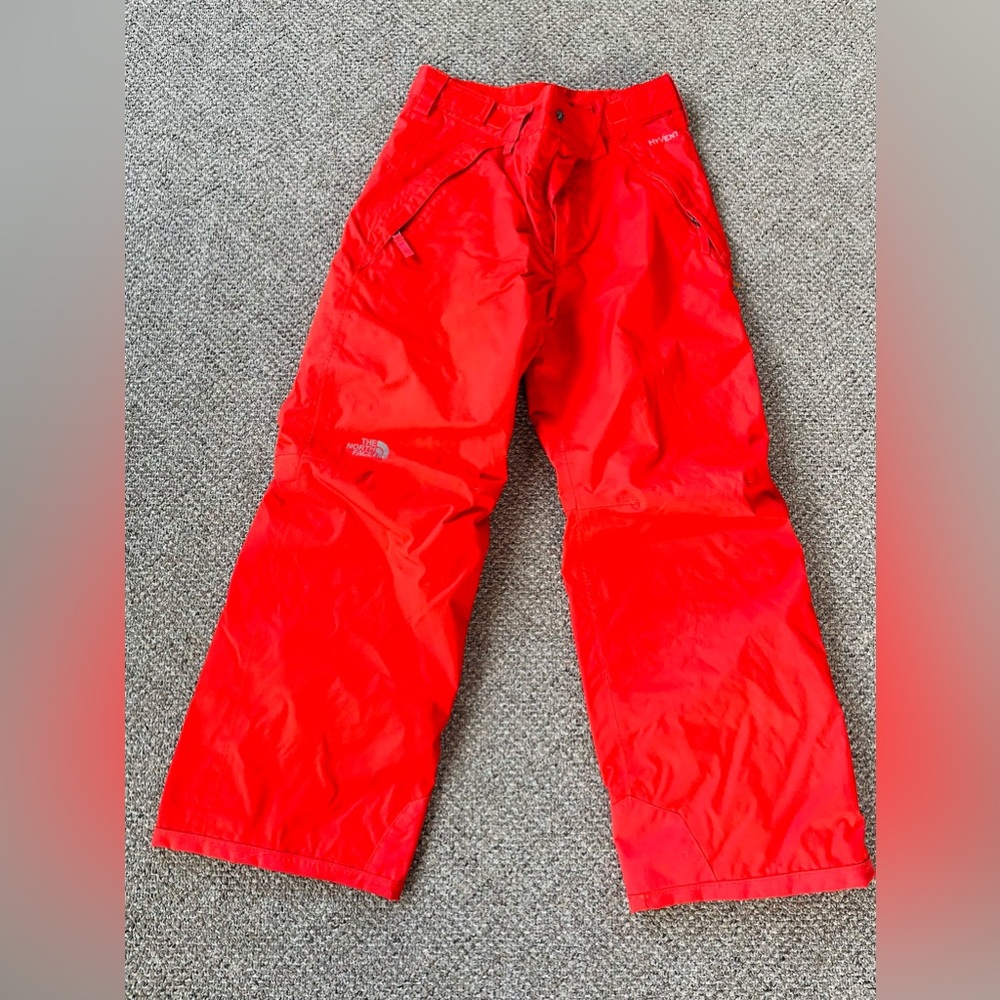Northface, orange snow pants size medium youth